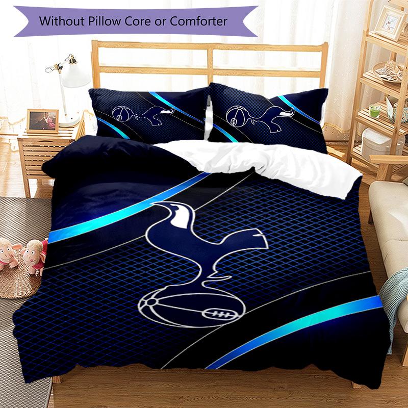 3pcs Tottenham Hotspur F.C pattern bedding set duvet cover set includes duvet cover &pillowcases,perfect all season bedroom decoration&gift