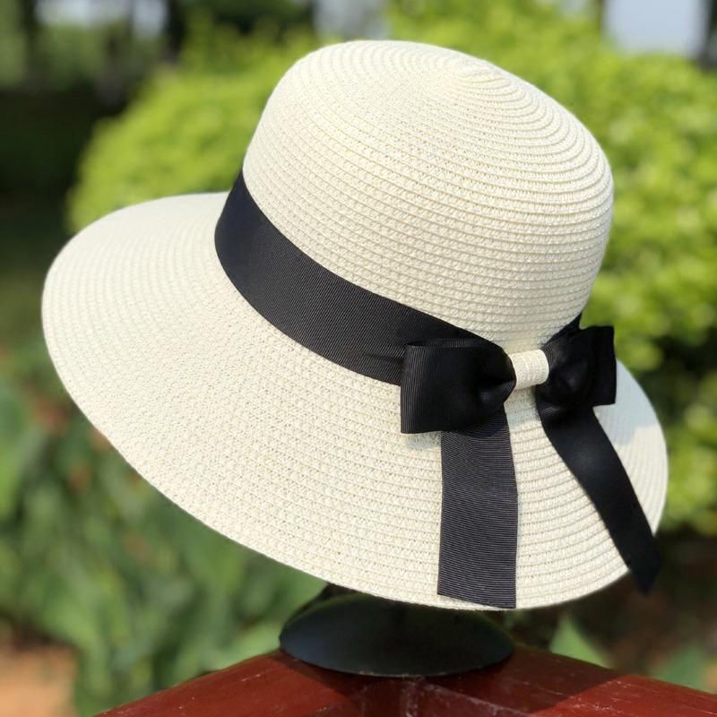 Straw Hat Women's Summer Sunscreen Face Cover Sun Hat Women's Seaside Vacation Fisherman's Sun Hat Versatile Beach Hat Children