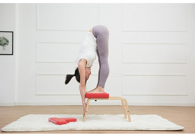 Wooden Yoga Inversion Bench for Shoulderstand and Handstand Assistance