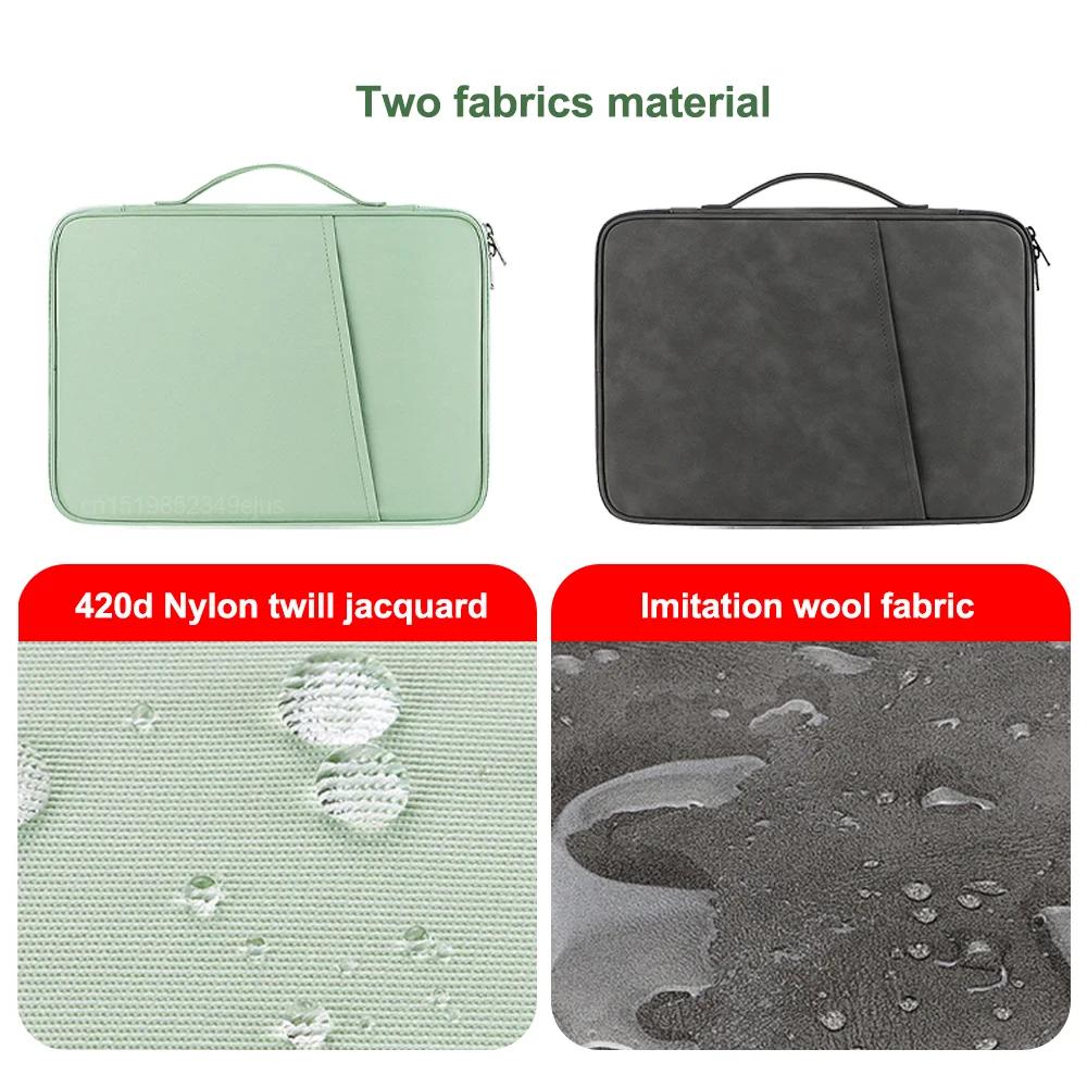 Waterproof Shockproof Handle Bag Laptop Sleeve Case for Macbook Air 11 12 13 13.6 Inch M4 M3 M2 Chip Mac Book Pro Notebook Cover