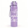 1PC Faint No Importada Text Pattern 750ml Color Plastic Sports Water Bottle Leakproof Flip Straw Lid Suitable for Sports Office Home Use