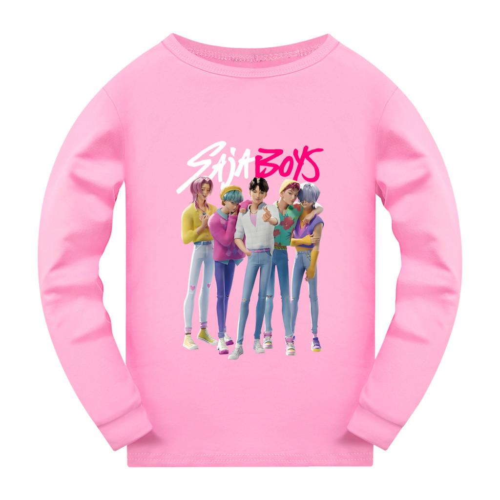4986 Kids Girls Sajaboys Rumi Zoey Mira Super Star Print Long Sleeves T-Shirt