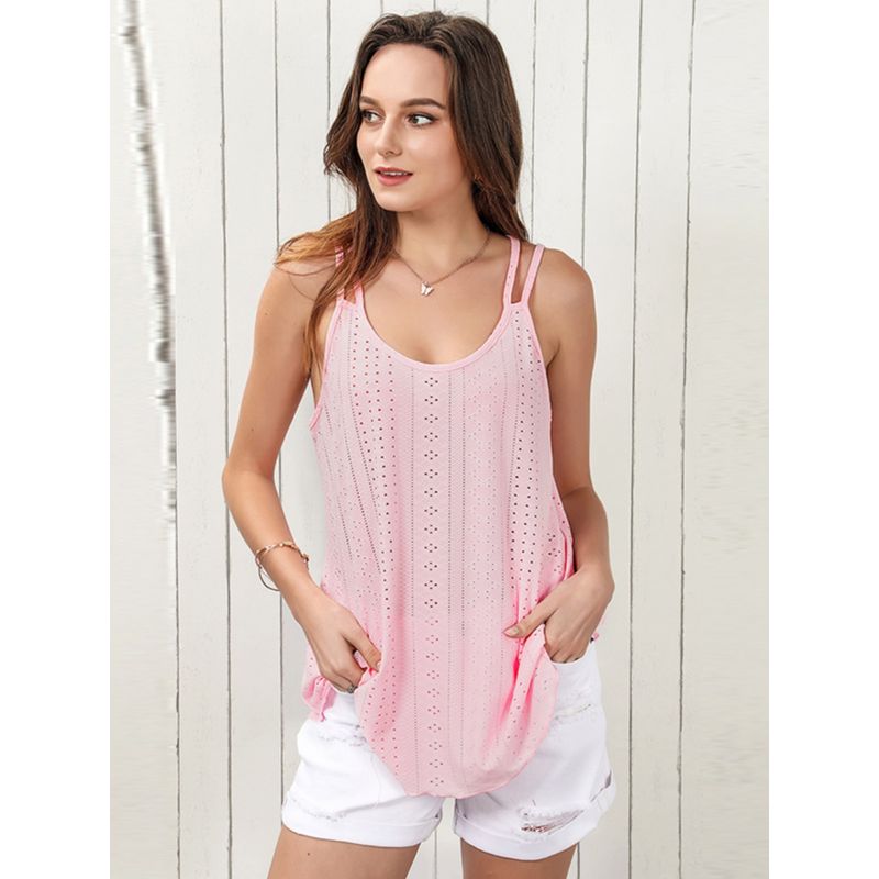 Vest Fashion Casual Lace Up Wavy Sleeveless Pullover