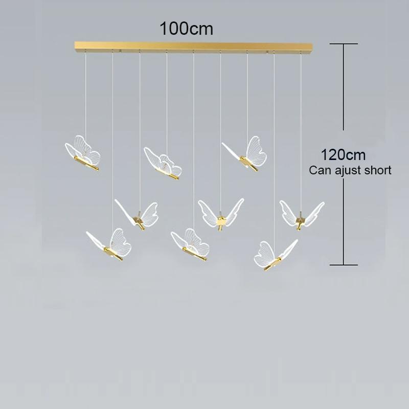 Modern Acrylic Butterfly Spiral Staircase Chandelier Luxury for Living Room Dining Room Villa Home Decoration Lighting Lamps LED