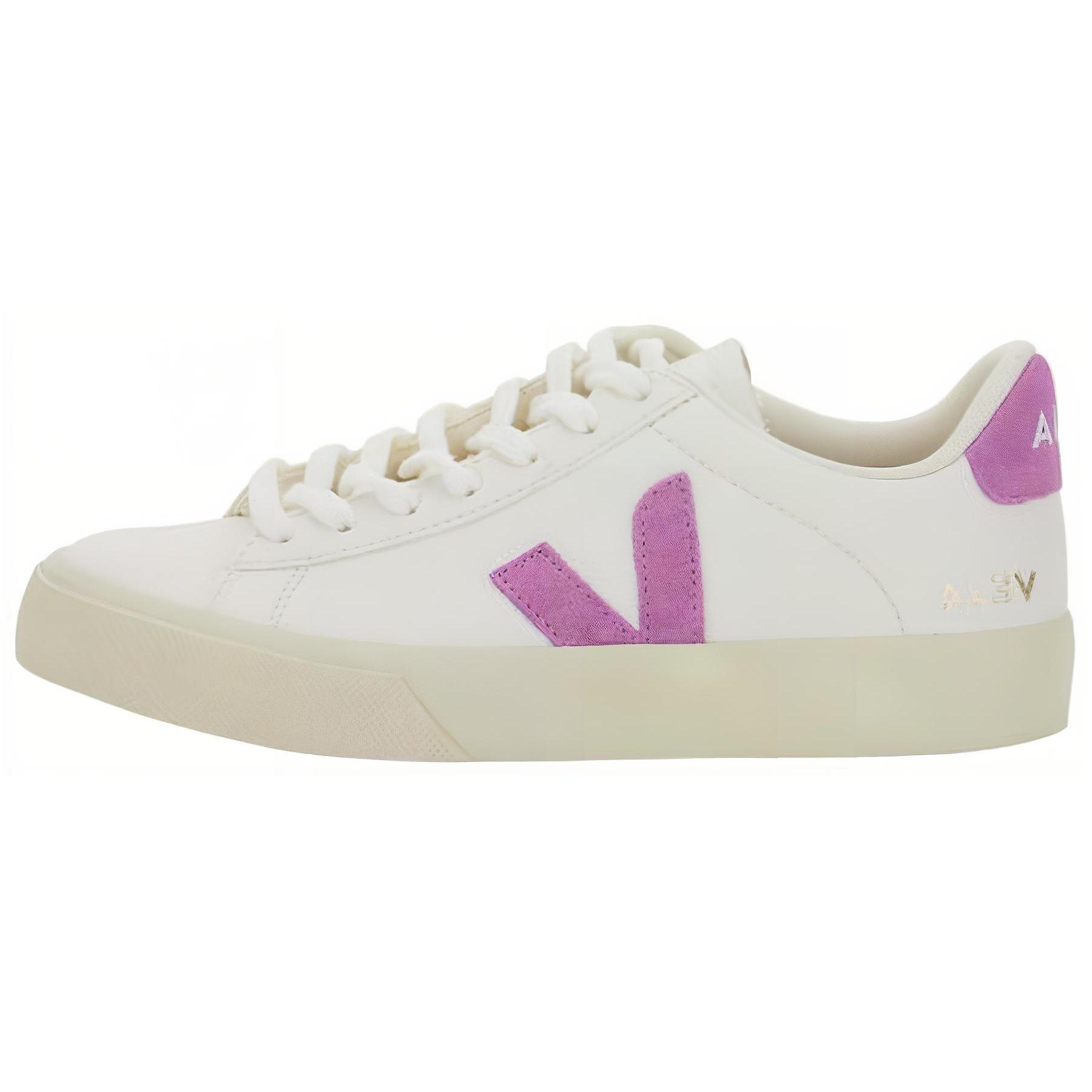 VEJA Campo Leather Low top Skateboard Shoes Unisex White Purple CP0503493 40