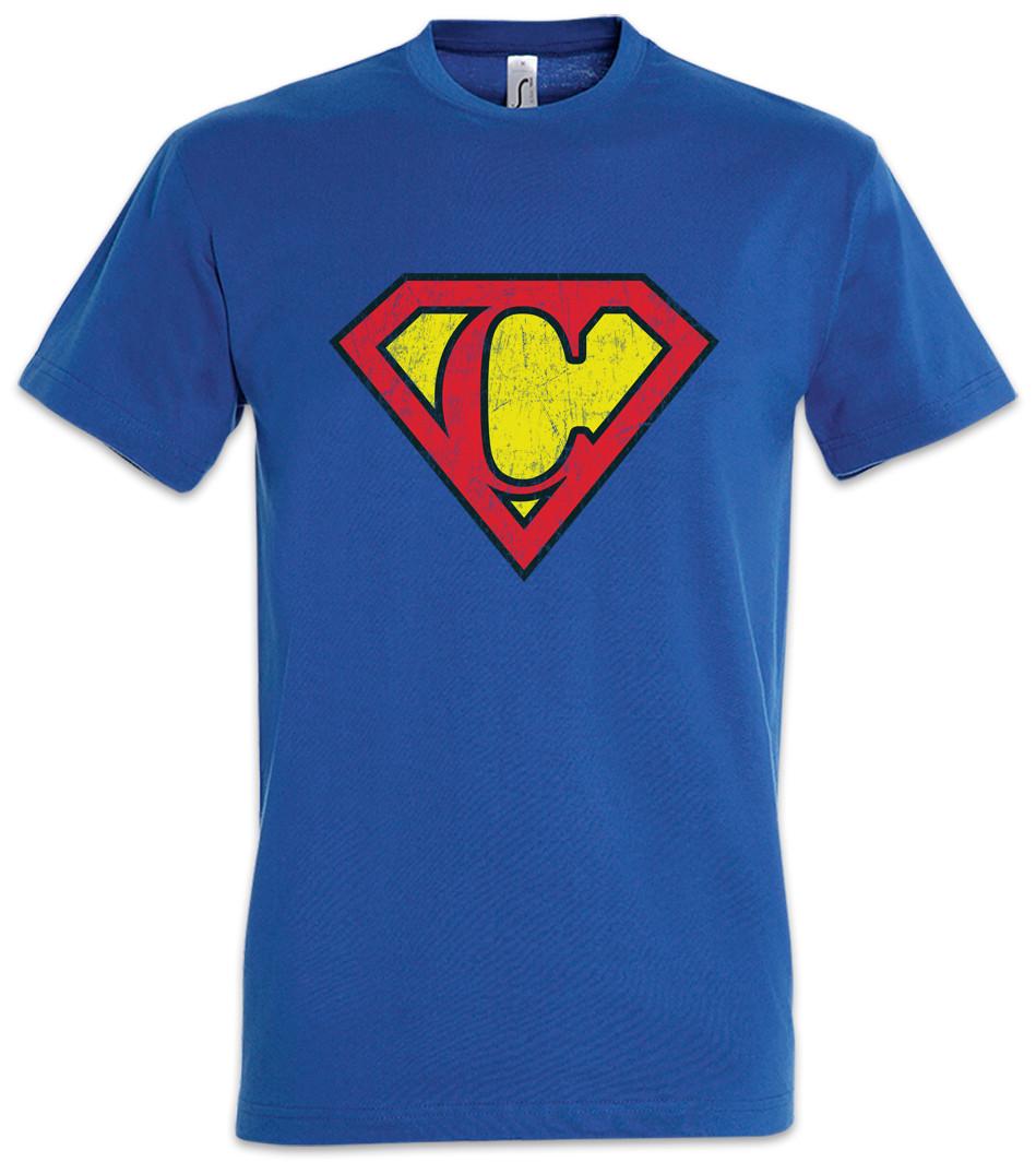 Super C T-Shirt Letter Gift Birthday Mother s Day fathers day Fun Comic 4XL
