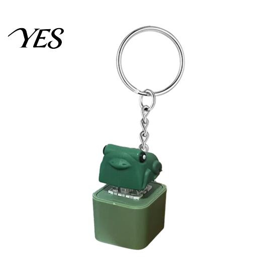 Stress Relief Toy Duck Sound Button Keychain, Rechargeable Fidget Clicker with Real & Keychain Reliever LED Light, Funny Interactive Desk Gifts