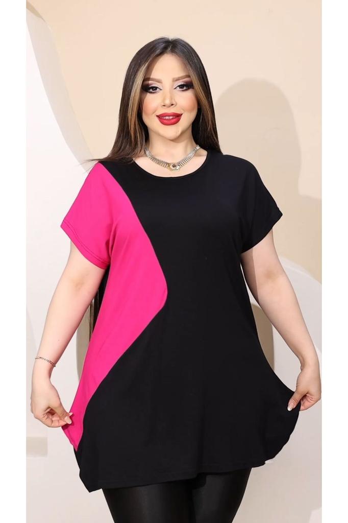 Women's Big Size Blouse Plus Size Triangle Slit Blouse