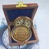 Handmade Brass Compass with Poem | Antique Nautical Compass 7 Cm with Wooden Box