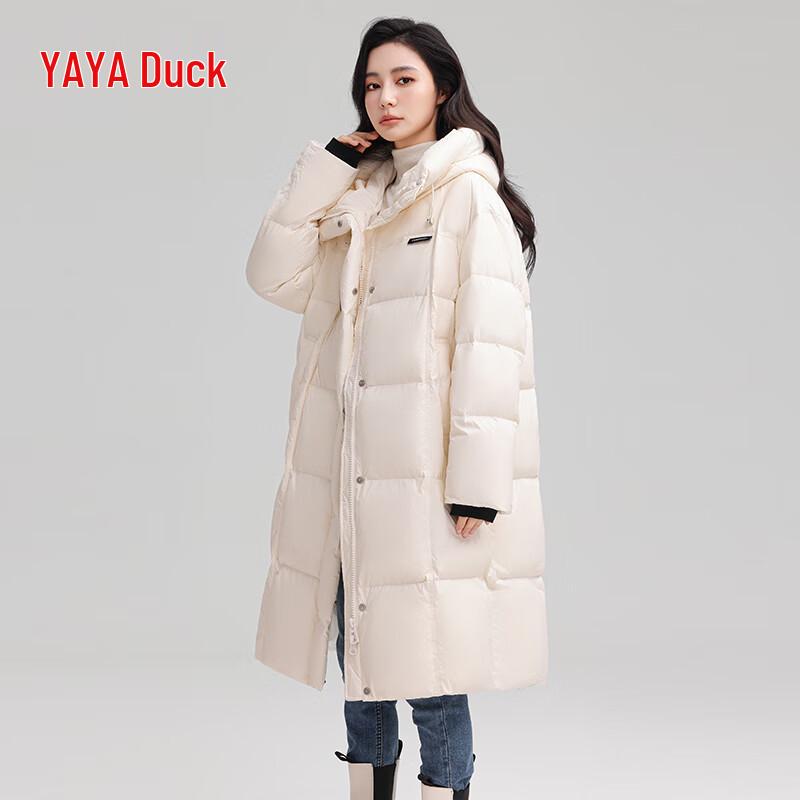 YAYA Women's 2025 Long Hooded Thickened Down Parka