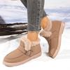 Large size snow boots women's winter velvet thickened fur integrated non-slip bread shoes wear maternity cotton shoes
