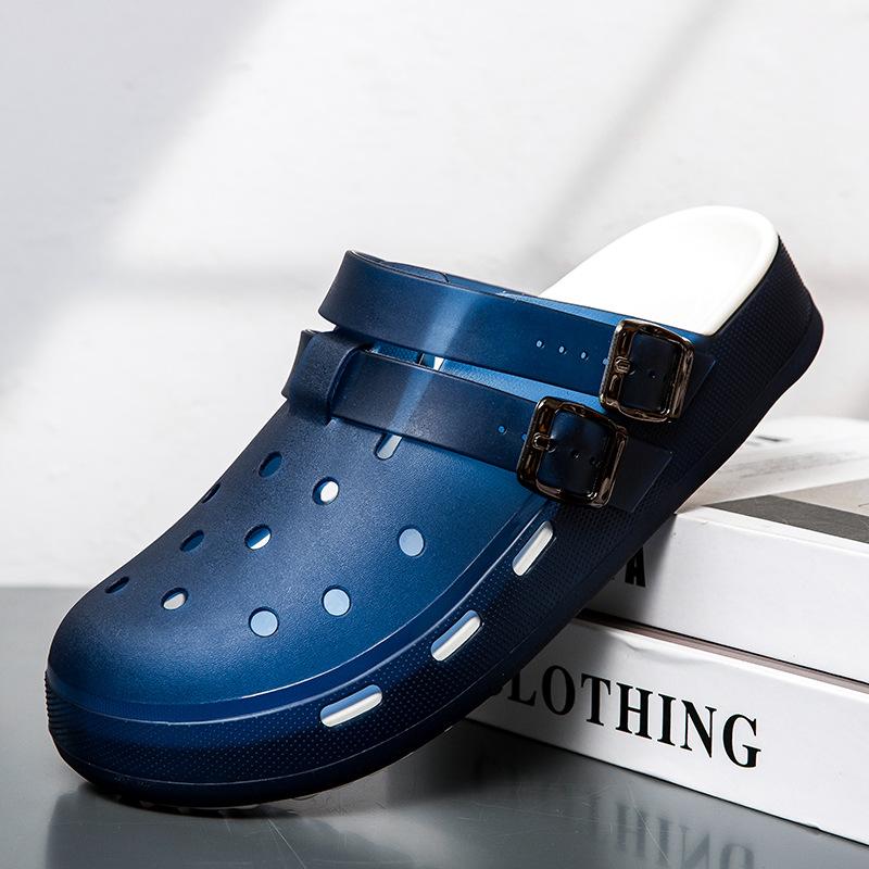 2025 new summer sports and leisure hole shoes cool slippers drive two wear thick-soled light sandals live broadcast 2025