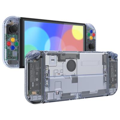 Not the Main Body Clear Material Back Plate for eXtremeRate Switch Compatible with OLED PC Switch Back Switch Compatible with Switch OLED Joycon