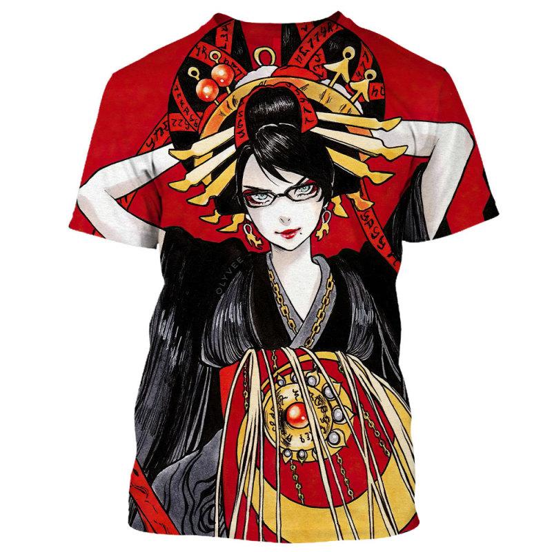 Japonská Geisha Samurai Pánské tričko s kulatým výstřihem Ležérní Topy s krátkým rukávem Pánské oblečení Letní Oversized Harajuku Streetwear