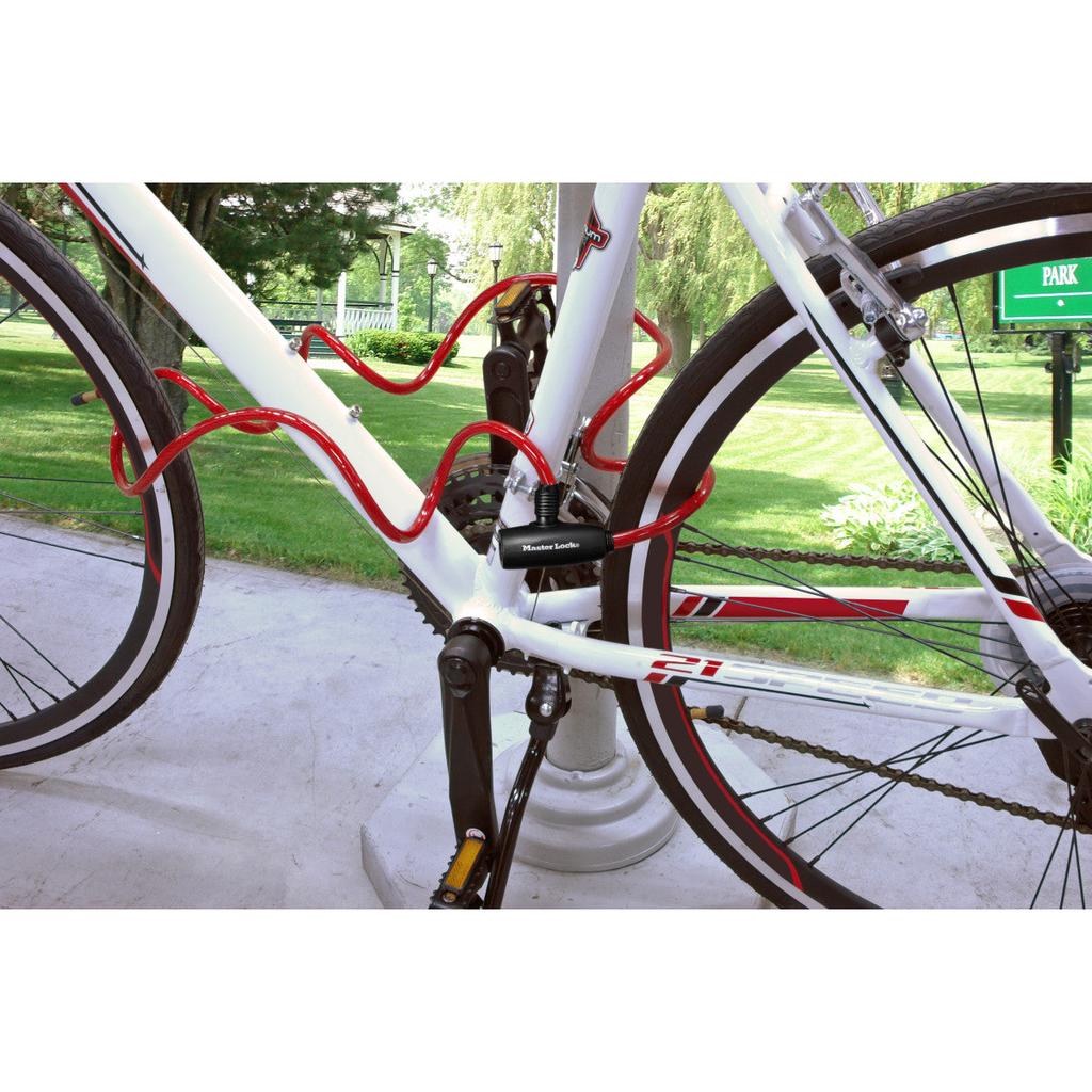 Master Lock Bike Lock Cable, 2 Keys, 180 cm x 8 mm