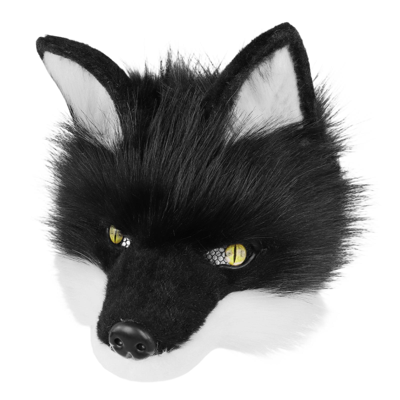 

Soft Furry Wolf Half Face Mask Breathable Design Secure Fit Cosplay Accessory Role Play Costume Props For Adults 7