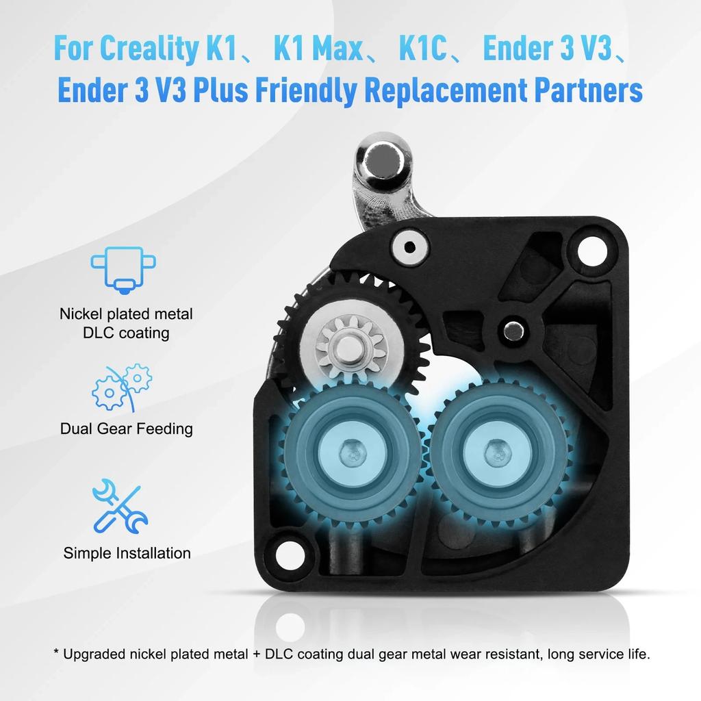 K1C Extruder Gear Kits All-metal Filament Drive Gears for Creality K1 Max K1 Extruders DLC-coated Nickel-plated High Hardness