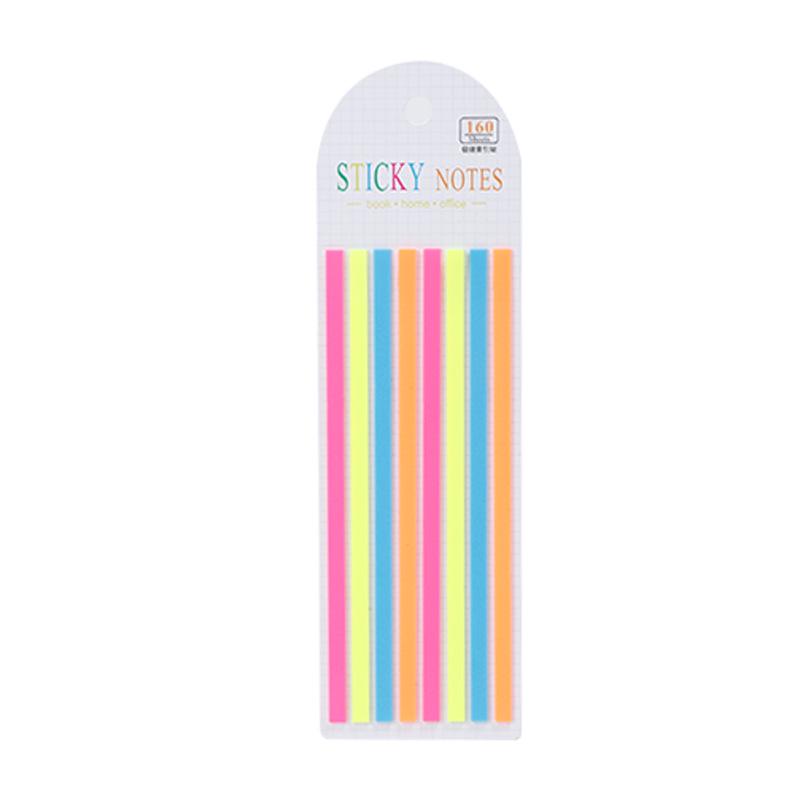 Colorful Fluorescent Waterproof PET Sticky Notes: Ultra-Fine, Long Strip Index Stickers for Students