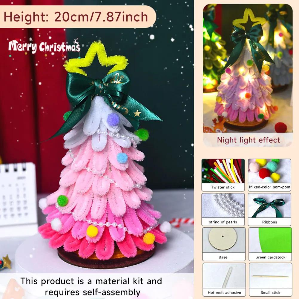 Christmas Tree 18/20cm DIY Handmade Christmas Pipe Cleaners Craft Kit Pipe Cleaners Supplies Pack Christmas Decorations Gifts
