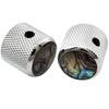 Musiclily Pro Steel Abalone Dome Universal Fitting for Electric Chrome of 1/4" Knobs, Side-Threaded, Guitar/Bass, (Set 2)