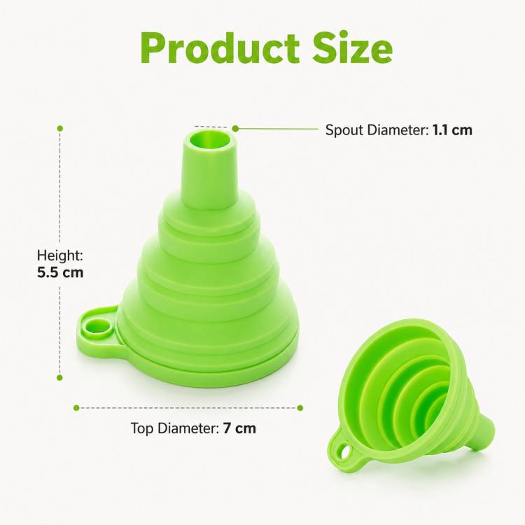 3pcs /Pack Food-Grade Silicone Collapsible Funnel Portable Folding Telescopic Funnel For Kitchen & Household Liquid Dispensing