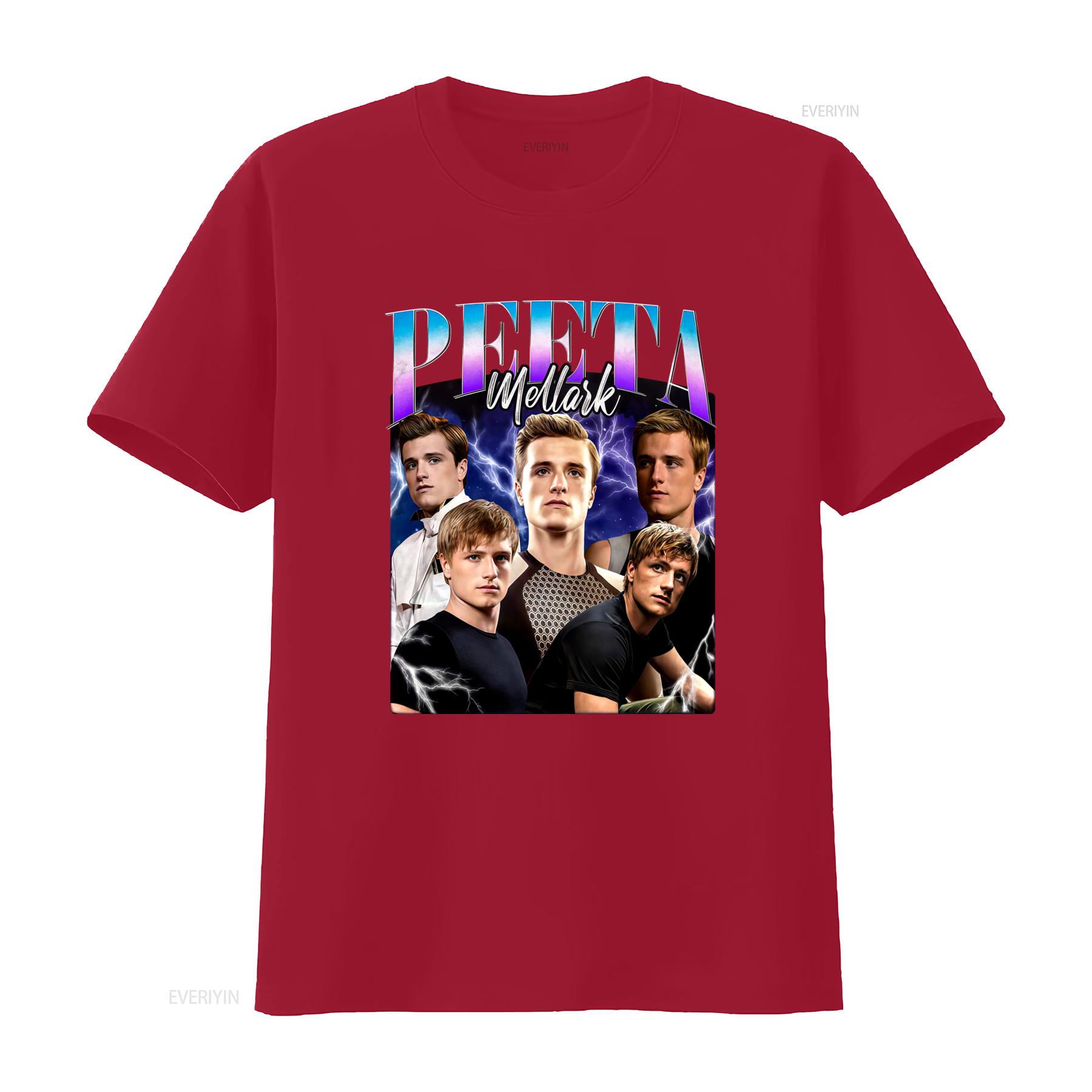 Peeta Mellark The Hunger Games Vintage T Shirt Movie Bootleg Rap Josh Hutcherson Fashion vintage Washed homme S