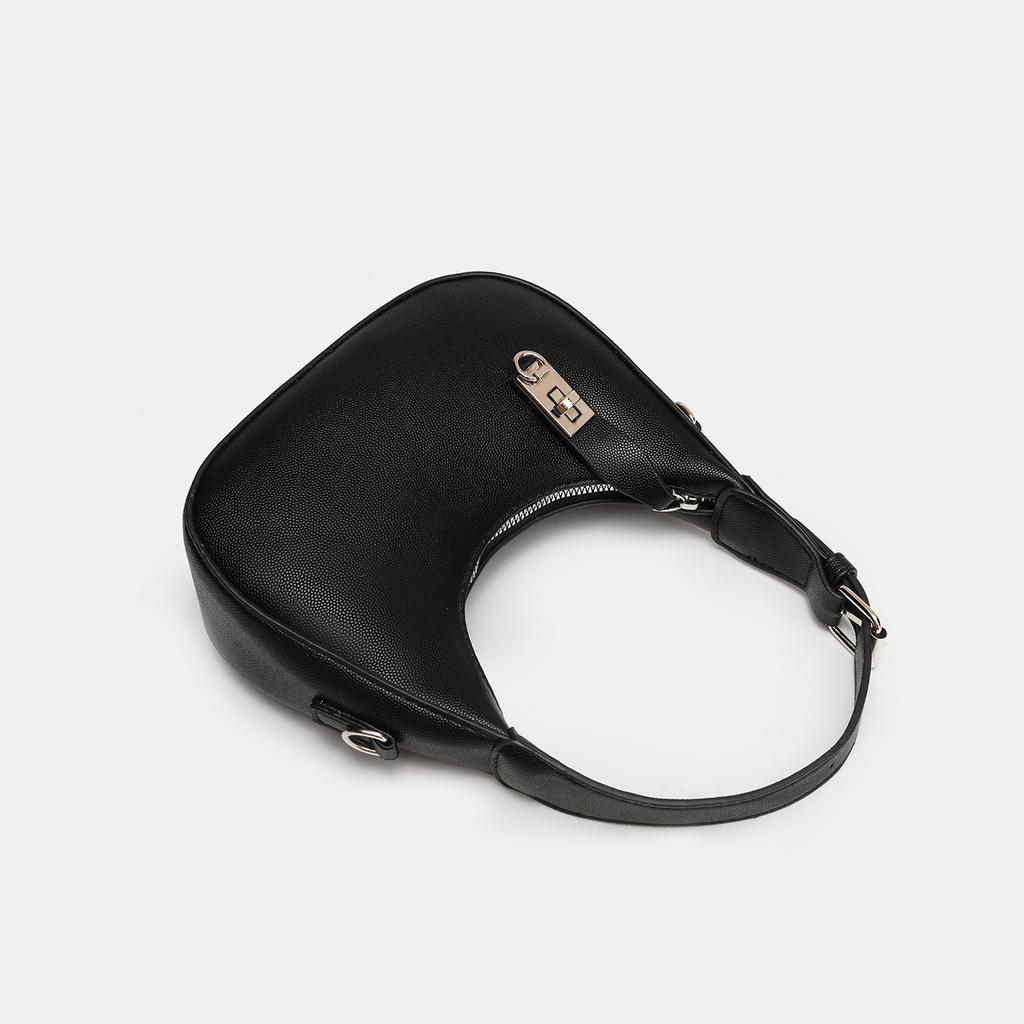 Premium Black Handbag Women'S Versatile Spice Girl Style One Shoulder Underarm Bag Moon Tooth Bag Messenger Bag Women