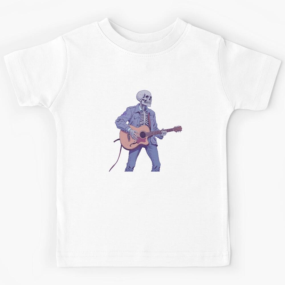 Grinning Skeletal Strummer Pastel Lavender Kids T-Shirt 120