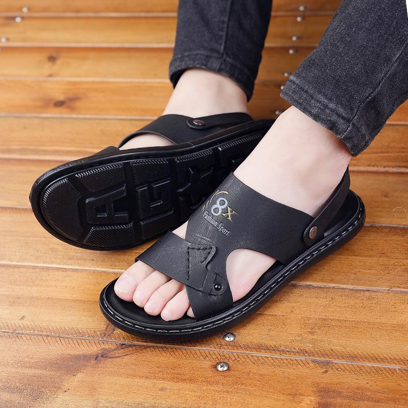 Beach shoes men's 2025 summer slippers men's versatile breathable non-slip men's sandals trendy beach shoes