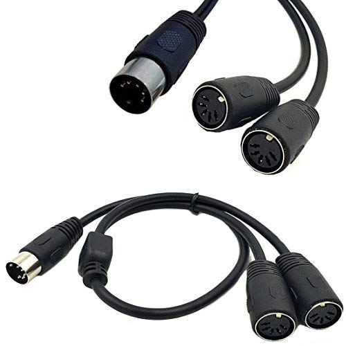 

Rosebe DIN 5-Pin Plug 1 Male to 2 Dual Female Smartphone AUX Headphone Stereo Jack Adapter Input Cable MIDI Y Splitter Extension Cable 0.5m