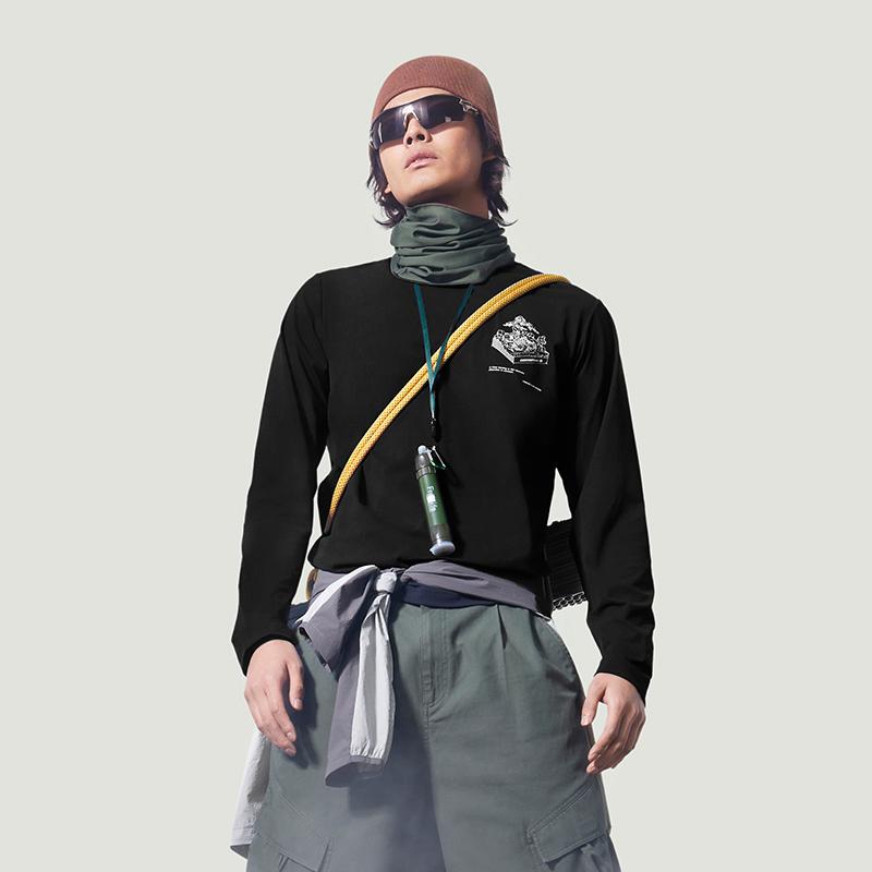 Li Ning CF Su Long In The Wild Solid Color Casual Crew Neck Pullover Long Sleeve T-Shirt Men Tops Standard-White ATLU111-1