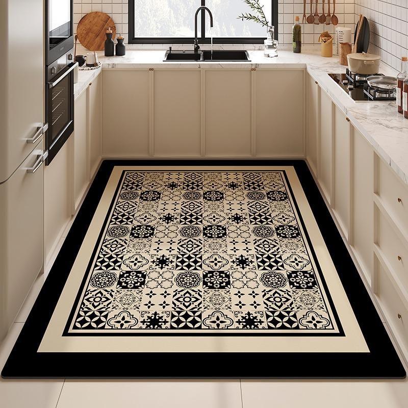 Kitchen Floor Mat Pvc Waterproof Leather Carpet Non-Slip Oil-Proof Special Mats Large Area Rug Easy To Clean Alfombra De Cocina