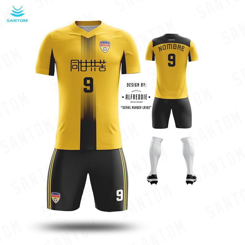 Football jersey set men's and women's digital printing custom quick-drying sports breathable map custom short-sleeved jersey