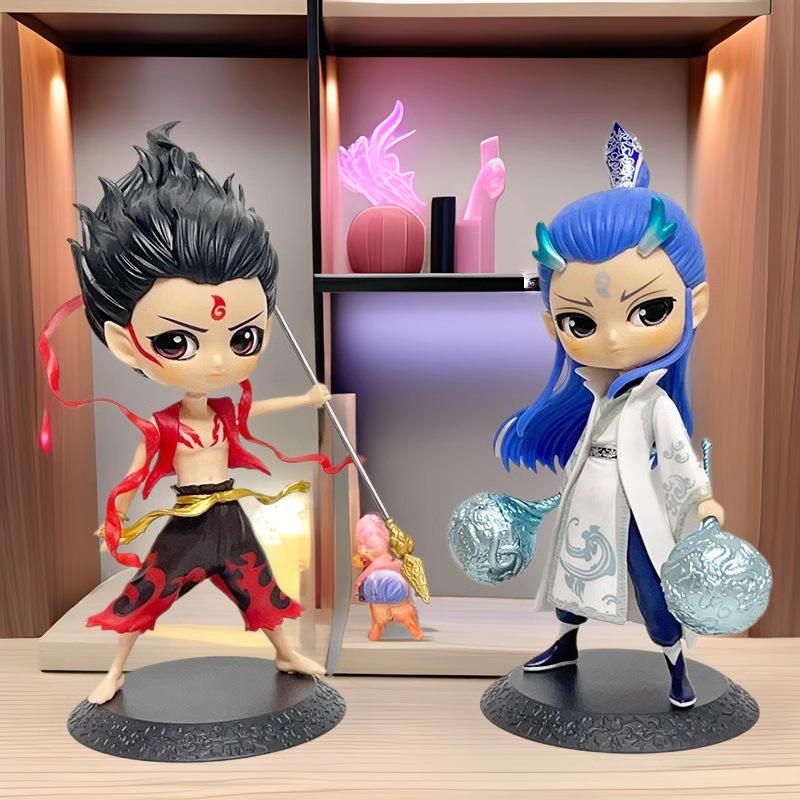 17CM Exquisite Version of The Third Prince of Nezha, The Arrival of The Devil Child Aobing Figure Ornament Model Car