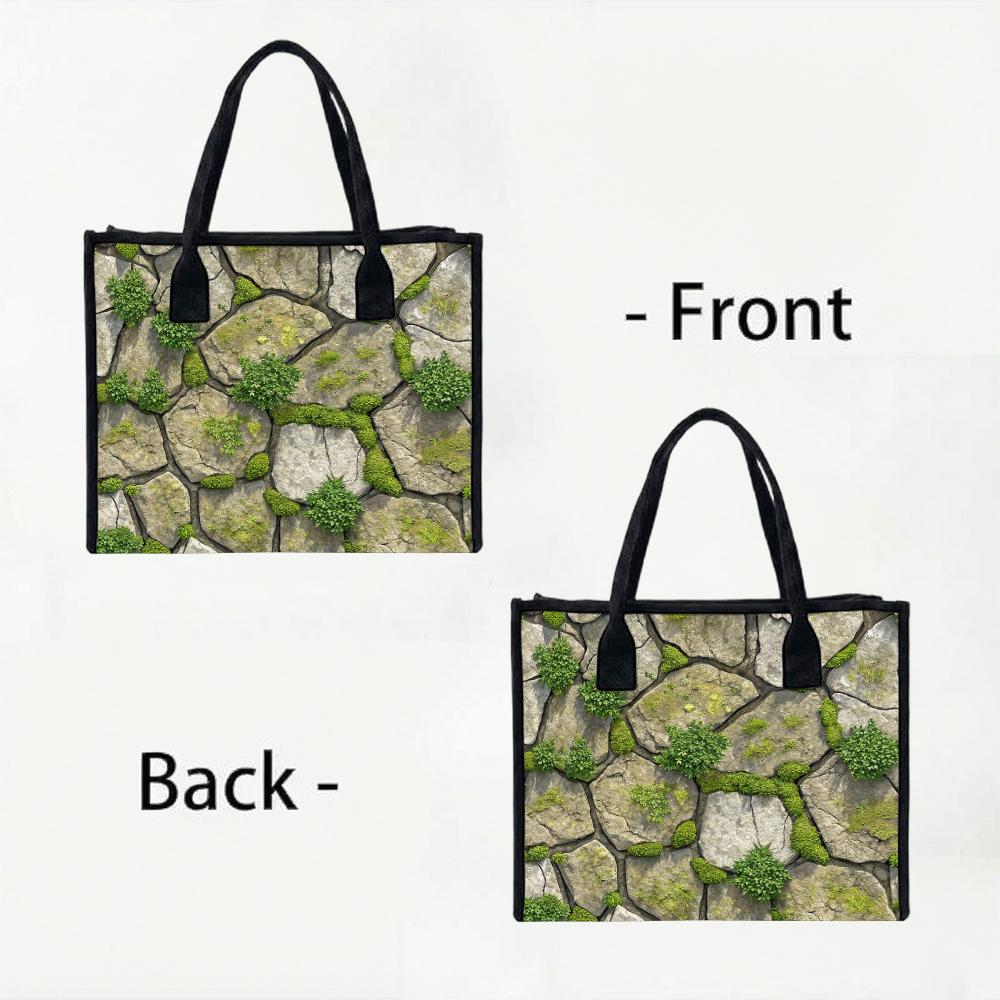 Moss Stone Pattern Casual Tote Lightweight Daily Shoulder Bag
