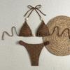 European and American New Special Beaded Texture Sexy Lace-up Split Swimsuit Bikini Bikini