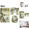 Schmetterlingsmuster Badezimmerteppich Dreiteiliges Set Polyester Rutschfest Wasserabsorbierende Matte