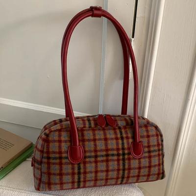 Karomuster Tasche Damen Herbst neue Achseltasche hoher Wert Retro Nische Schulter tragbar kleine quadratische Tasche