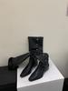 Coarse heel French pointed boots women's boots 2026 new tall pleated stacked knight boots