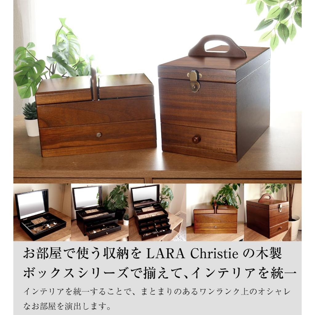 Sewing Natural Paulownia Sewing 2 Large Accessories [Lara Christie] Box, Wooden, Wood, Wood, Box, Storage, Tiers, Capacity, Lh108-0004