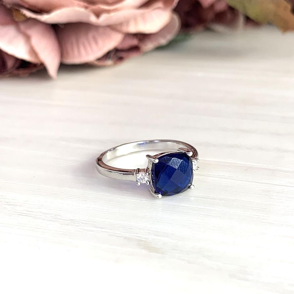 Silver Ring with Nano Sapphire 2.07ct (1946619)