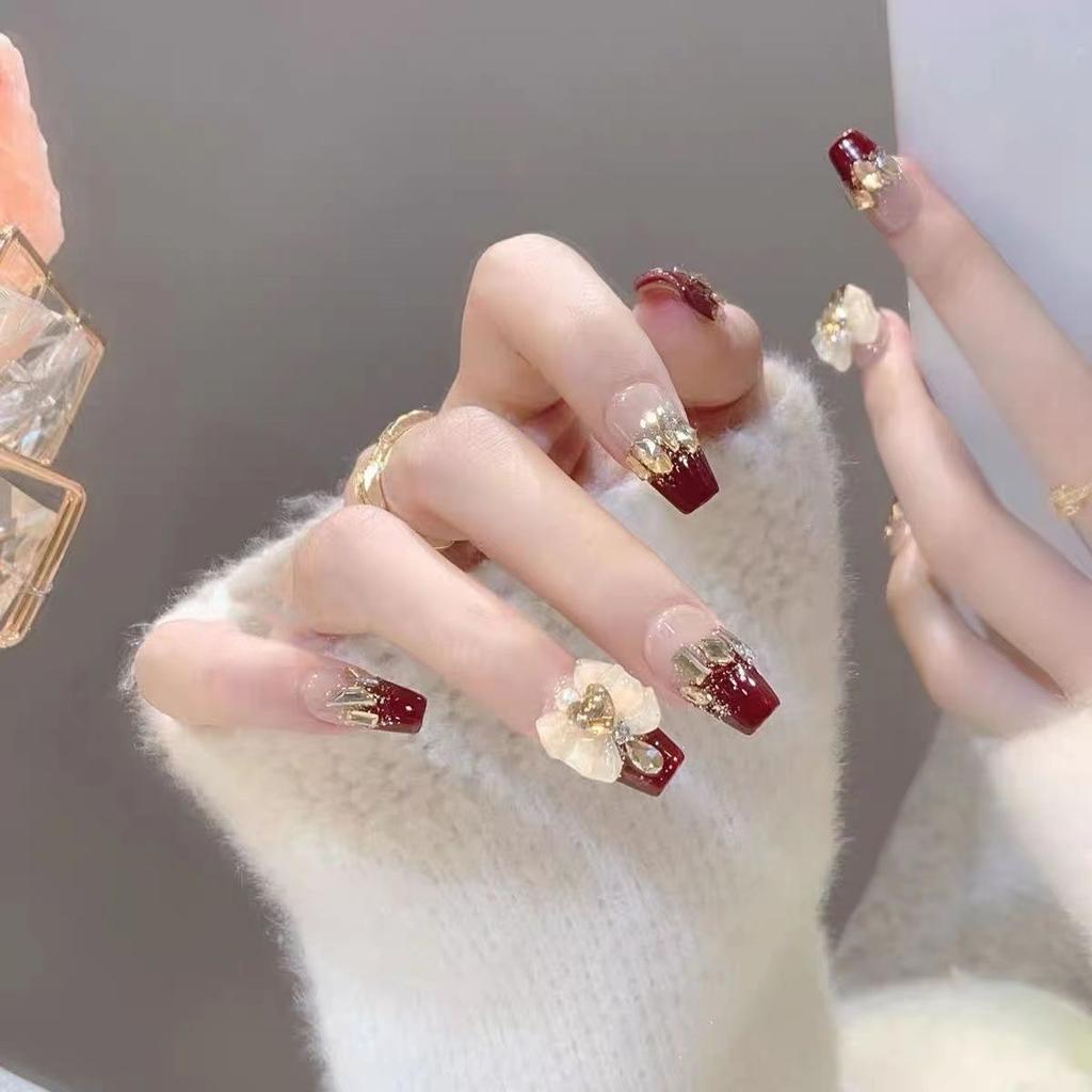 Pure Handmade Phototherapy Nail Art Masterpiece for Main Wear Nails Finished Cat Eye Nail Art Patch