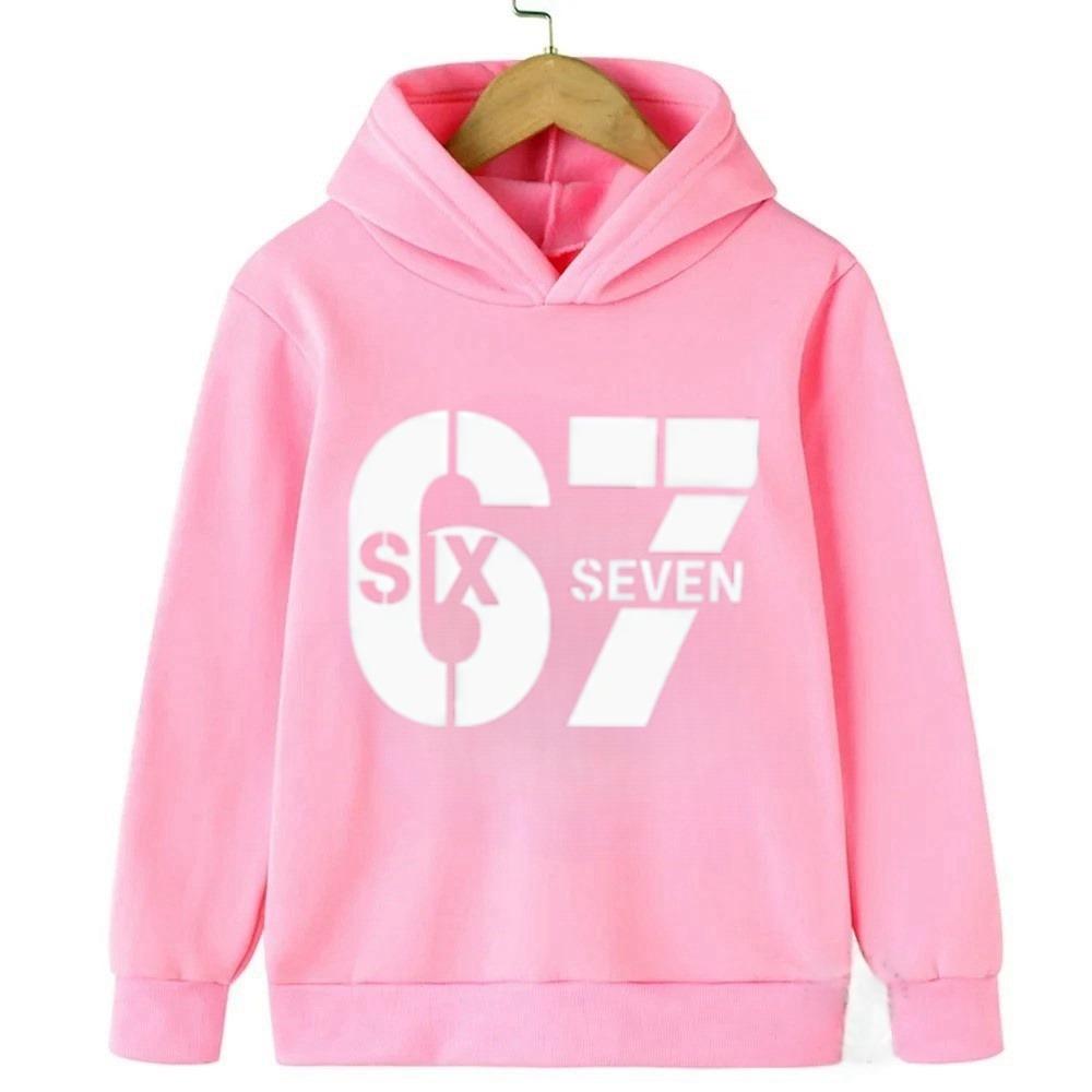 Fashion Men and Women's Hoodies Funny Letter 6 7 Print Hoodies Pullover Casual Sweatshirt Top Outdoor Long Sleeve Clothing