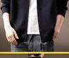 High-End American Trendy Men's 2025 Autumn/Winter Three-Stripe Knit Stand Collar Cardigan Sweater