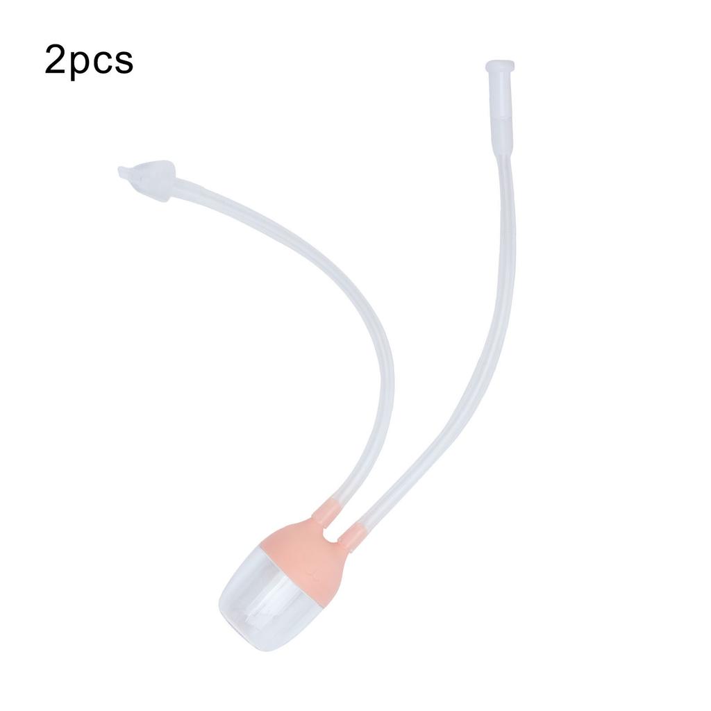 2pcs Infant Nasal Aspirator Soft Silicone Baby Snot Cleaning Nasal Sucker Nose Care ToolsPink