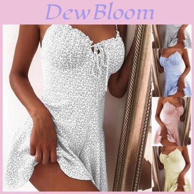 Stylish Women's Floral Printed Sleeveless Mini Dress Perfect For Summer Beach Days