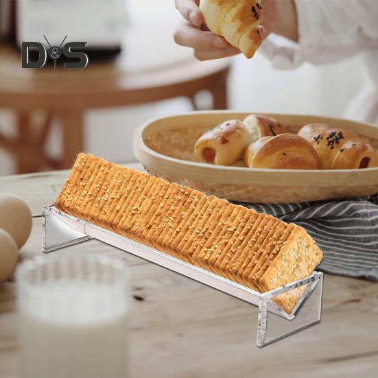 Clear Acrylic Cookie Tray Modern Design BAP-Free Round Rectangular Appetizer Serving Tray for Bread Fruits