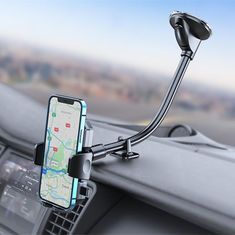 A192+X35 Car Dashboard Windshield Mount Phone Holder Suction Cup Flexible Long Rod Rotatable Bracket