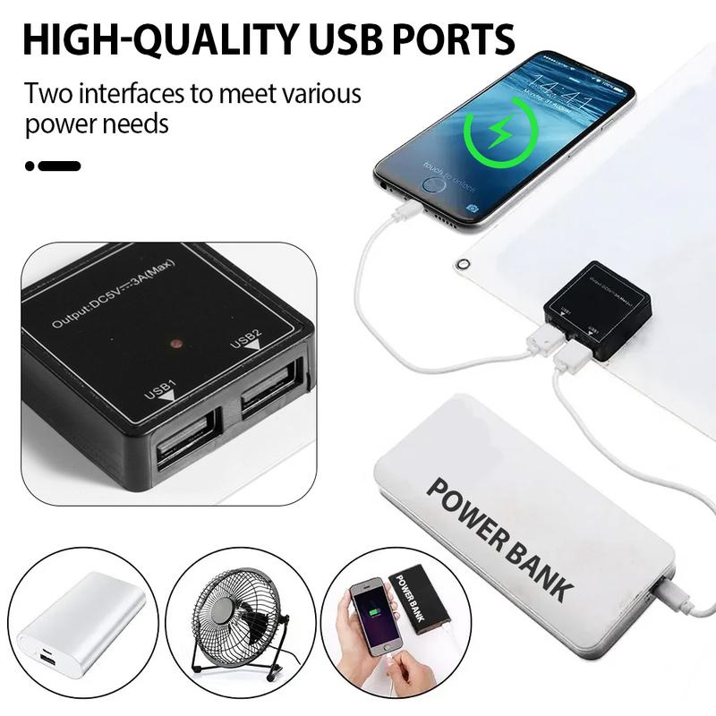 (Stock américain) Kit de panneau solaire 1000W Portable Flexible Chargeur de batterie 12V Contrôleur 100A Sortie USB pour Camping-car Téléphone Camping-car