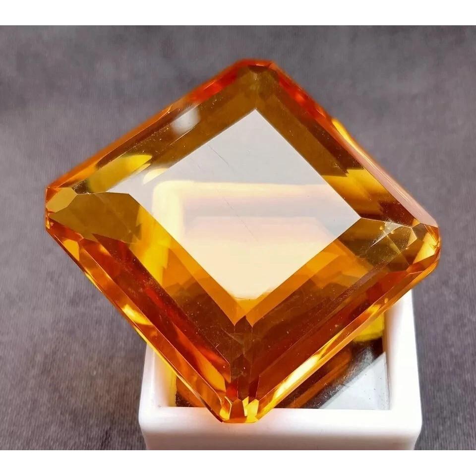 Shinny Tourmaline Amazing Orange 120+ Ct Square Beautiful Certified Gemstone